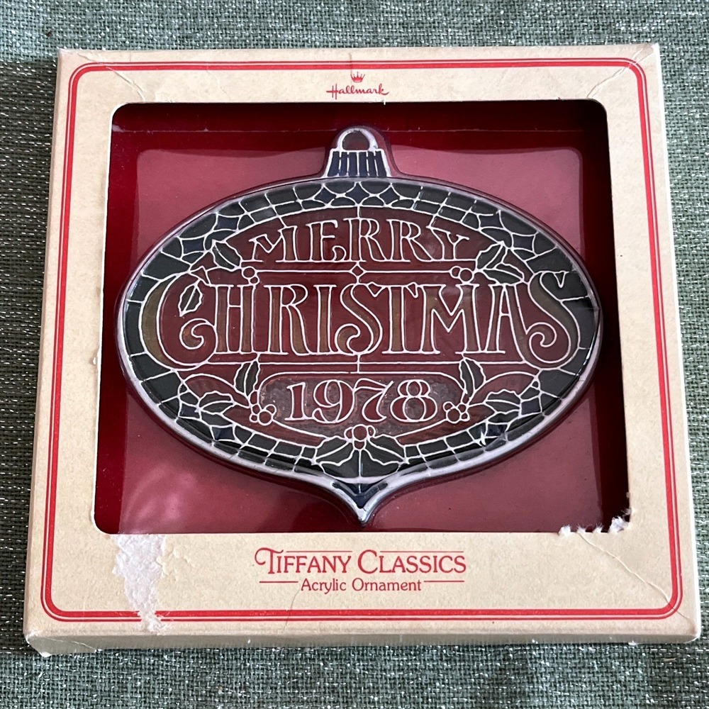 Hallmark/Tiffany Classics 1978 "Merry Christmas" Ornament- Made In USA-Original